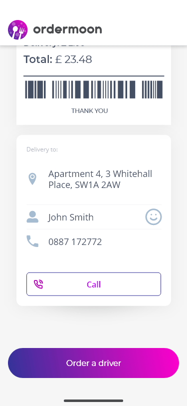 Ordermoon app screenshot